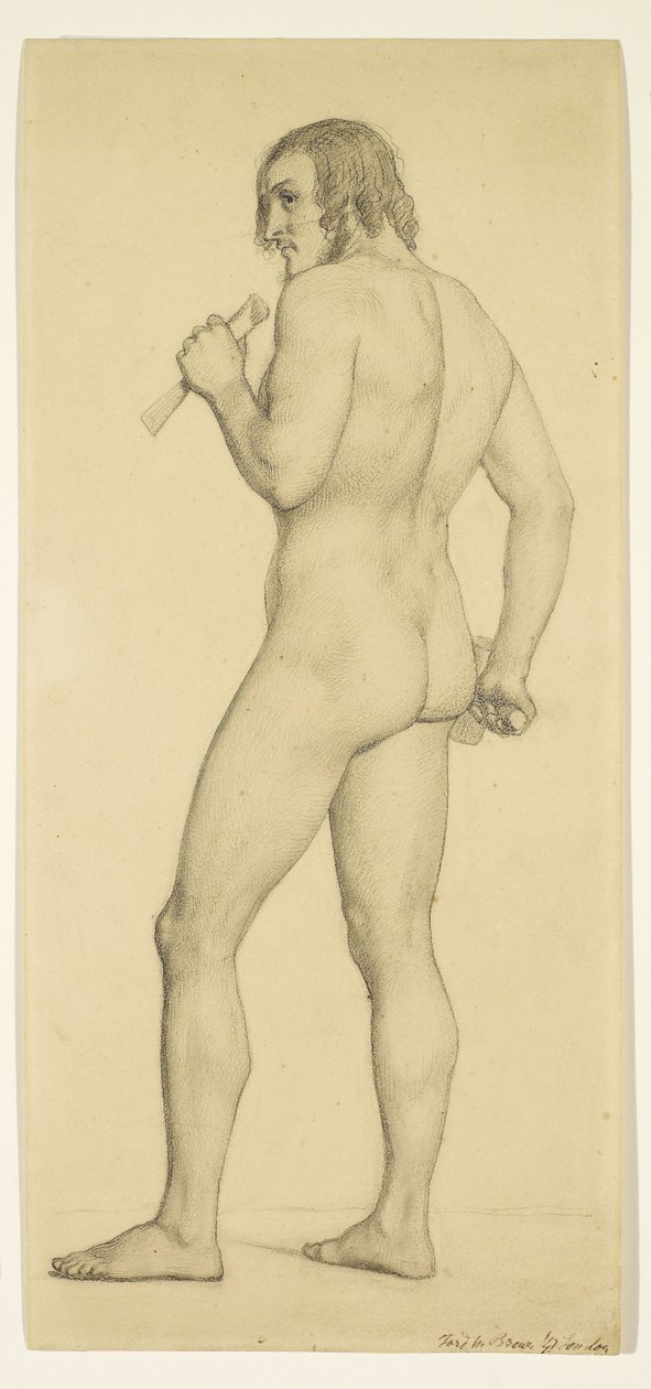 Mand - Akademisk nøgenstudie i skikkelse af en billedhugger af Ford Madox Brown