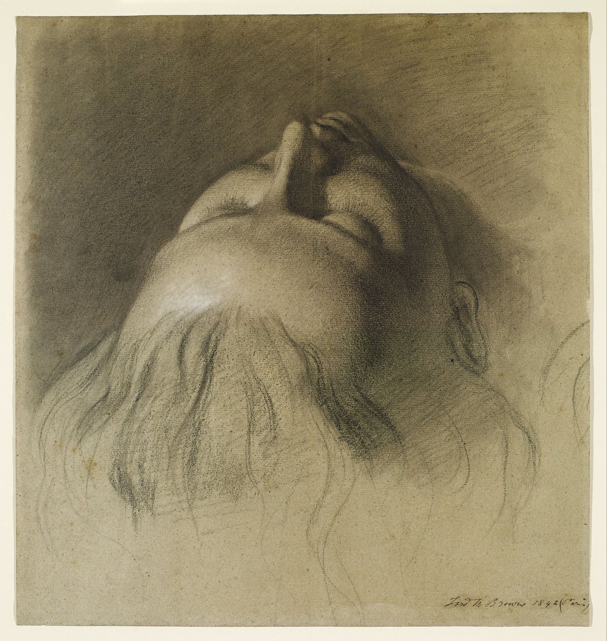 Parisinas søvn - Studie for chef for Parisina af Ford Madox Brown