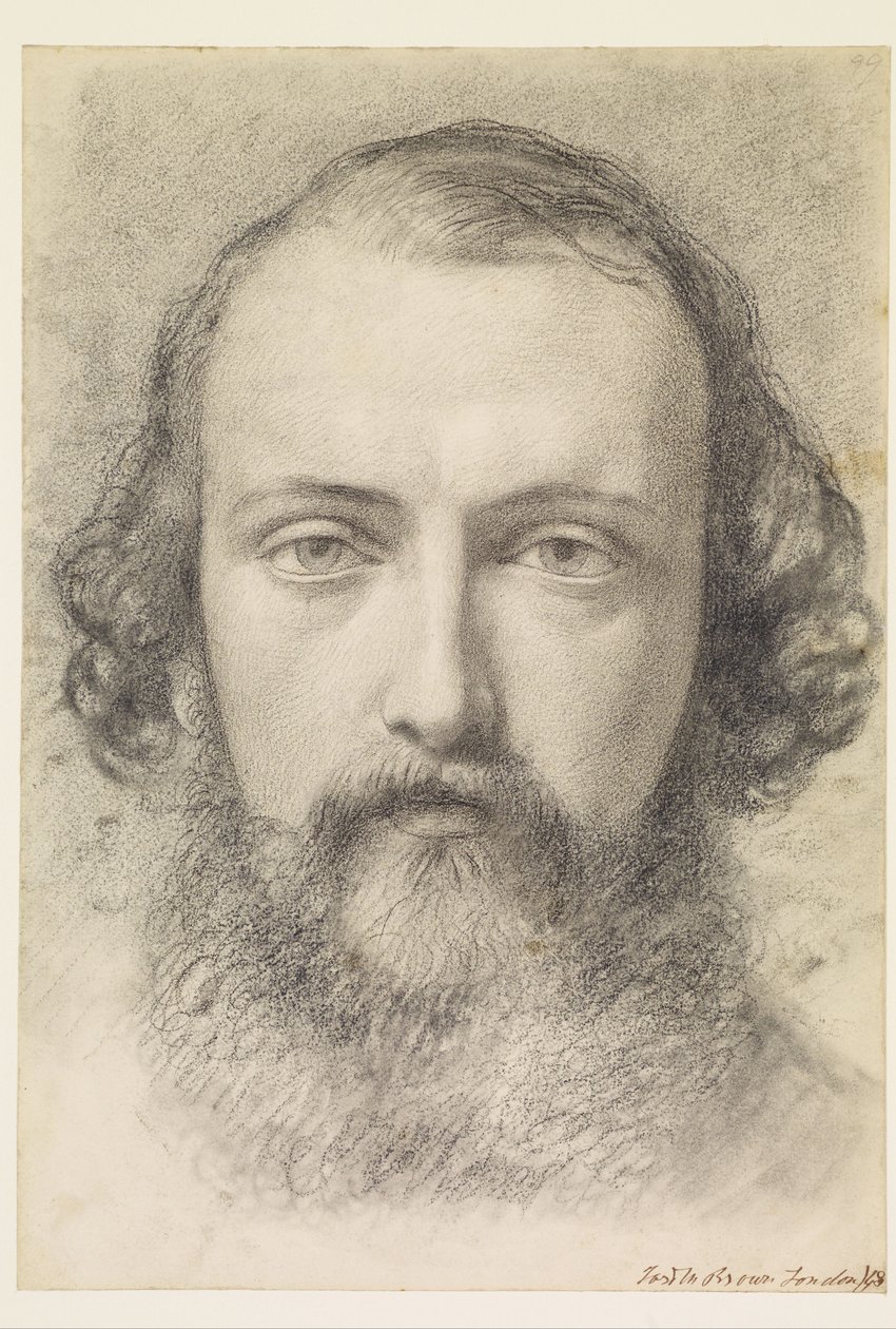 Portræt: Hovedstudie af Daniel Casey (hele ansigtet) af Ford Madox Brown