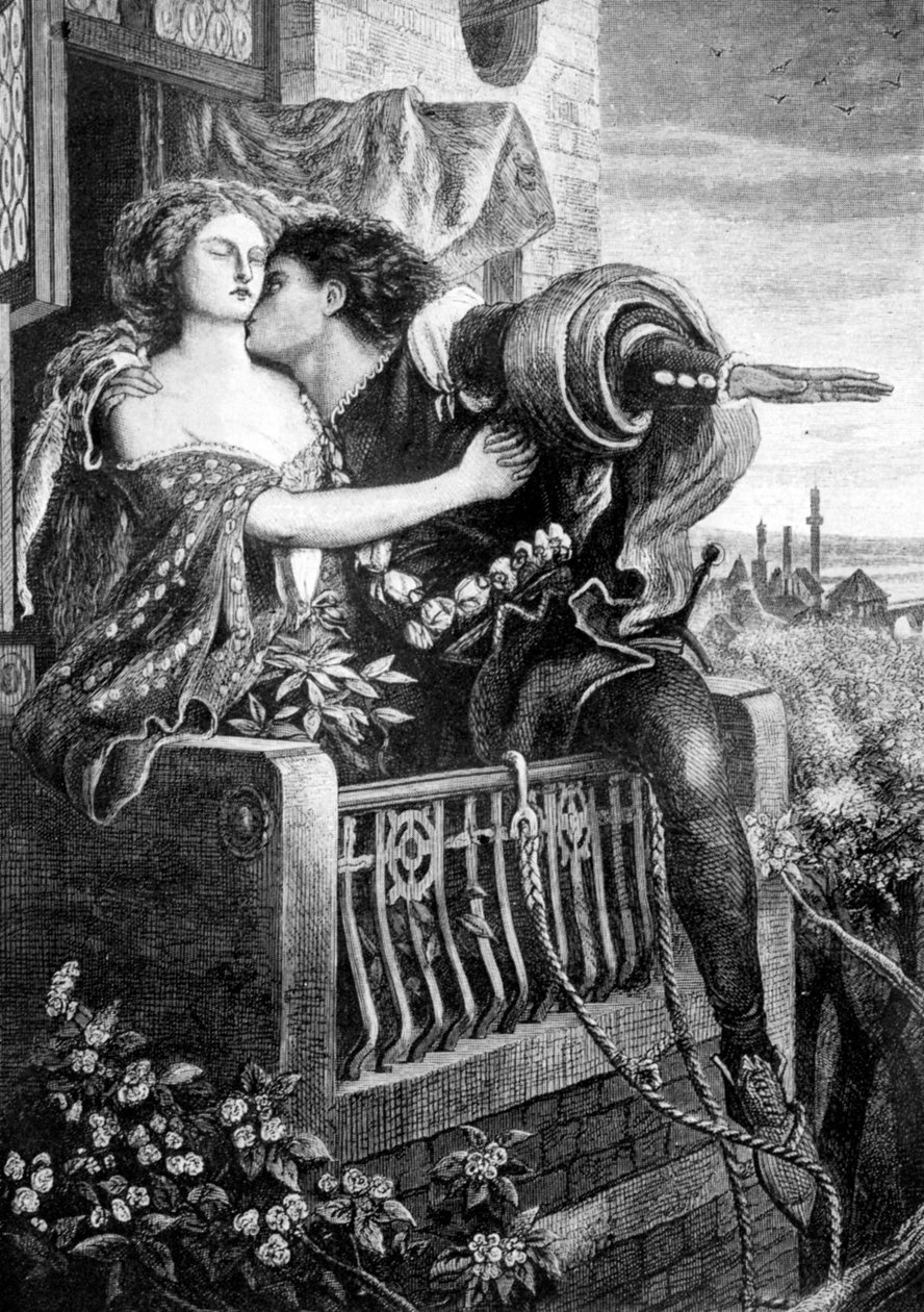 Scene fra Shakespeares Romeo og Julie, c1860