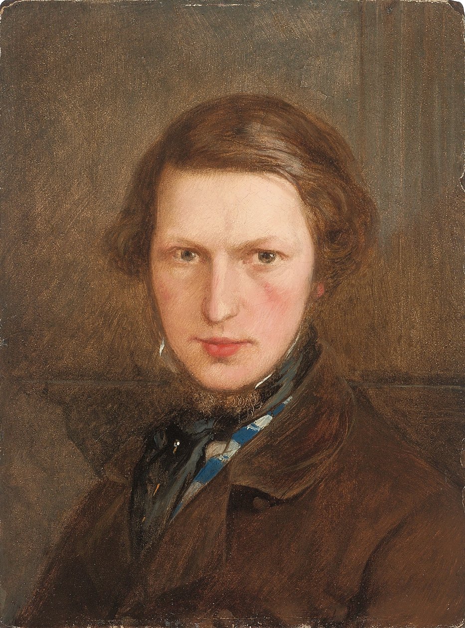 Selvportræt i brun frakke, ca. 1844 af Ford Madox Brown