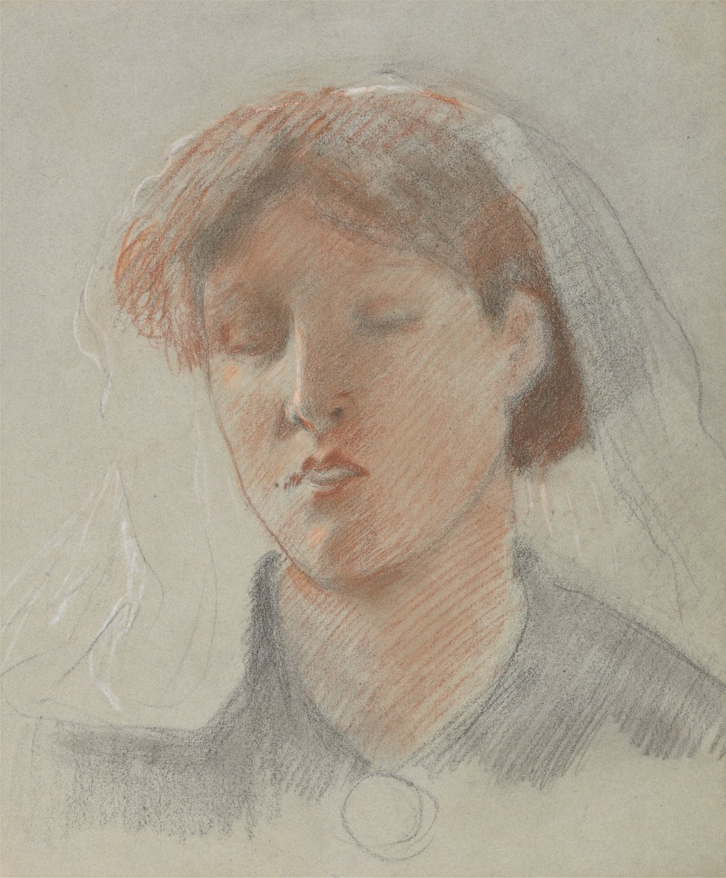 Kunstnerens Hustru Emma, på hendes bryllupsdag af Ford Madox Brown