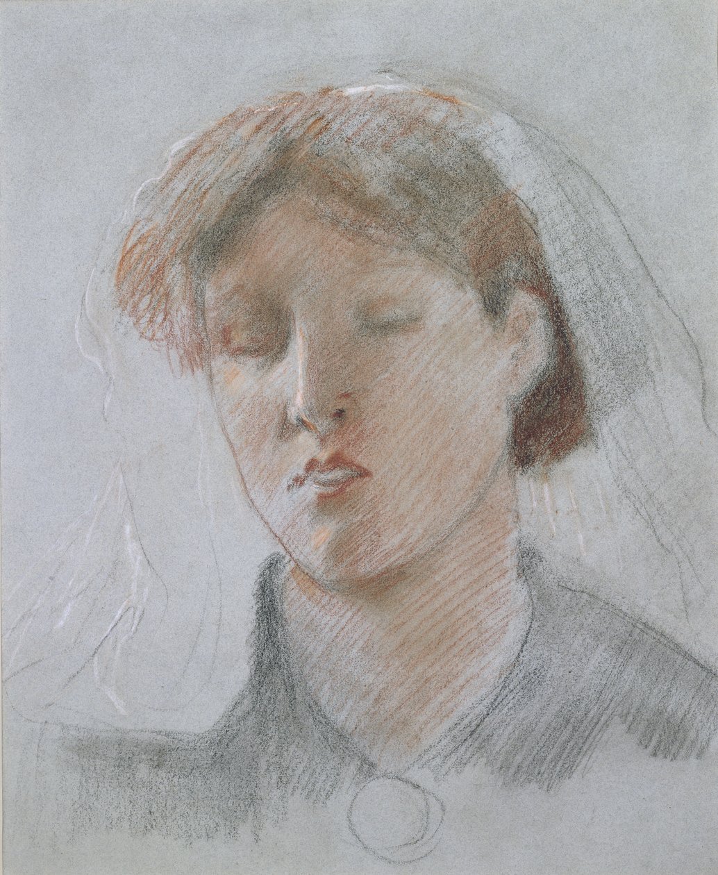 Kunstnerens Hustru Emma på sin bryllupsdag af Ford Madox Brown