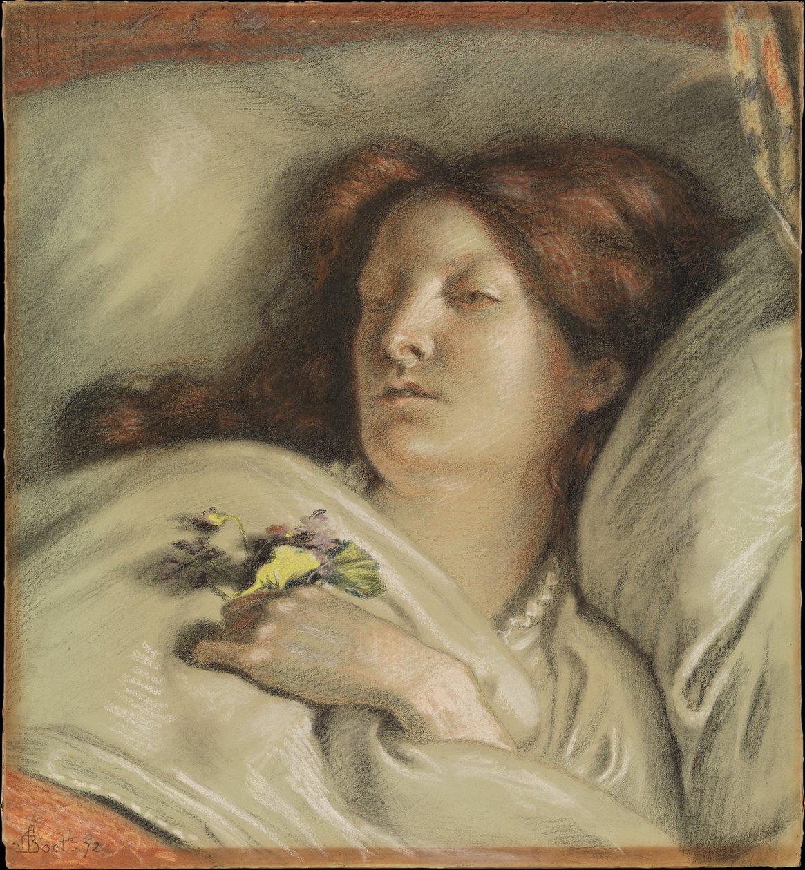 Den rekonvalescente (Portræt af kunstnerens hustru) af Ford Madox Brown