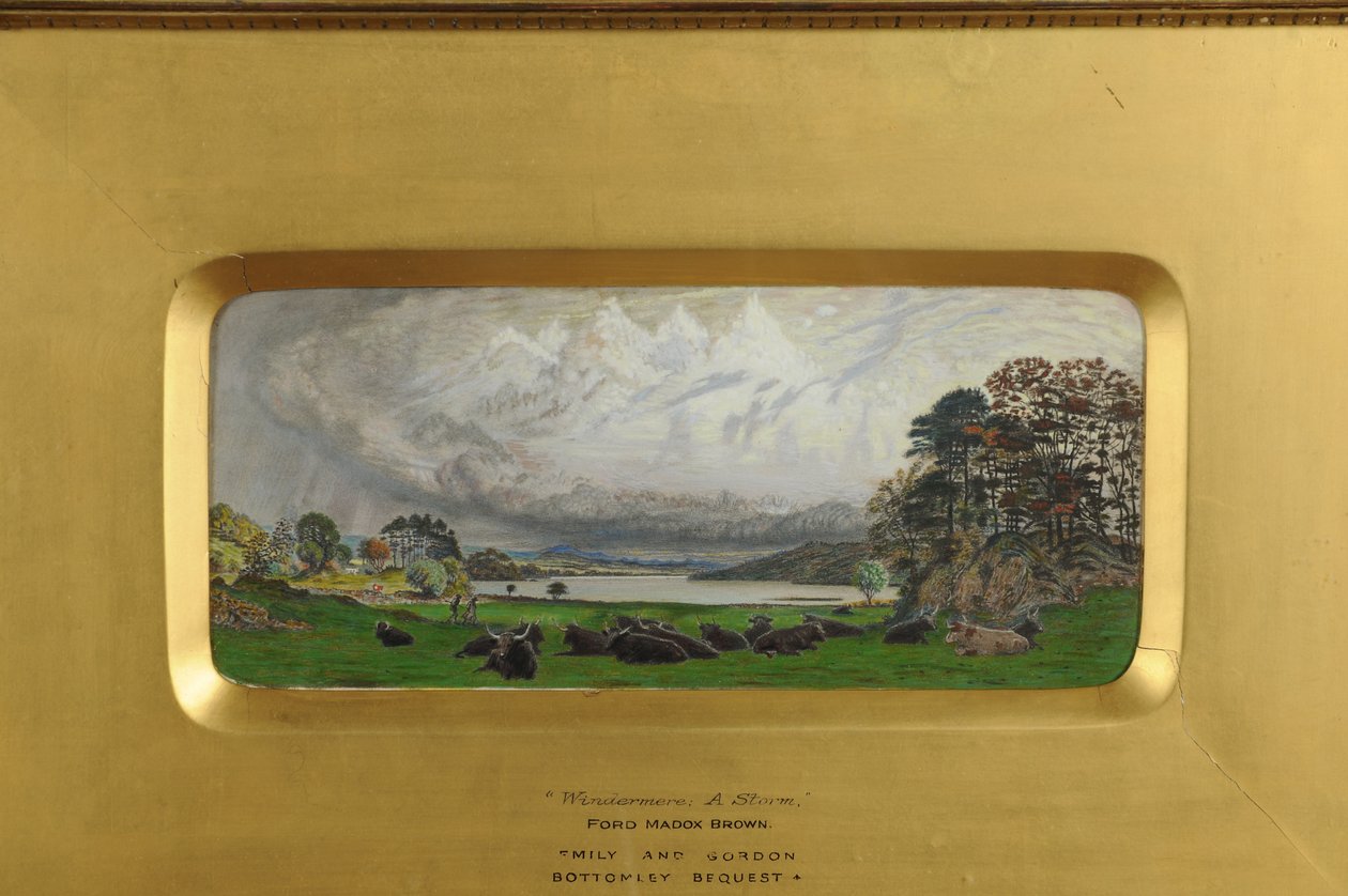 Windermere - A Storm, 1848 (wc på papir) af Ford Madox Brown