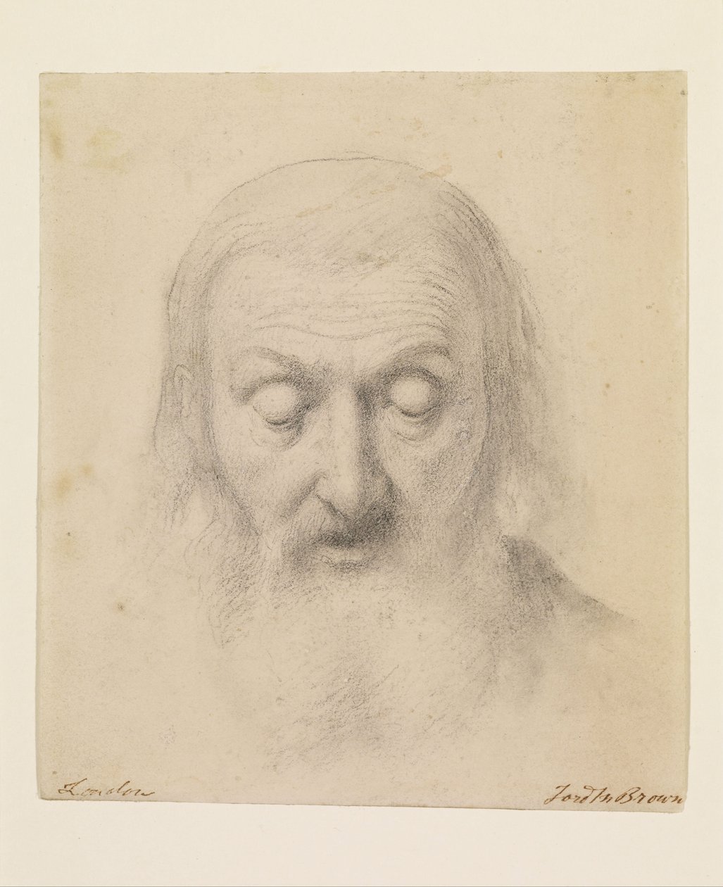 Wycliffe læser sin bibeloversættelse - Studie for Wycliffes leder af Ford Madox Brown