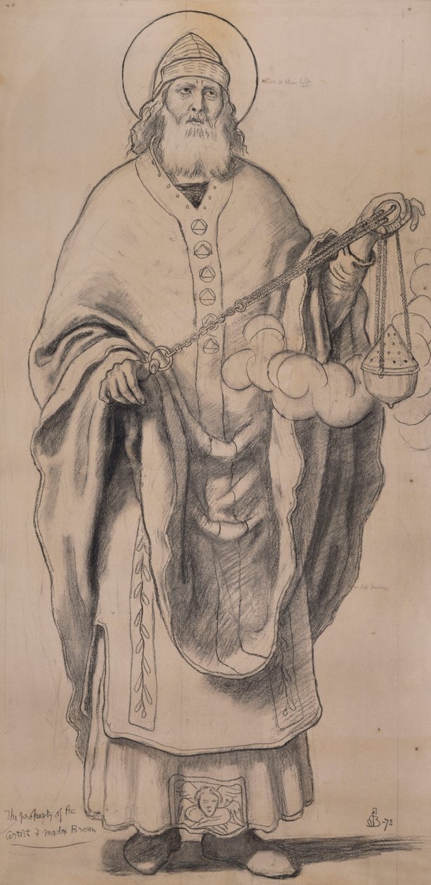 Zachariah, tegneserie for farvet glas i Knaresborough, 1872 af Ford Madox Brown