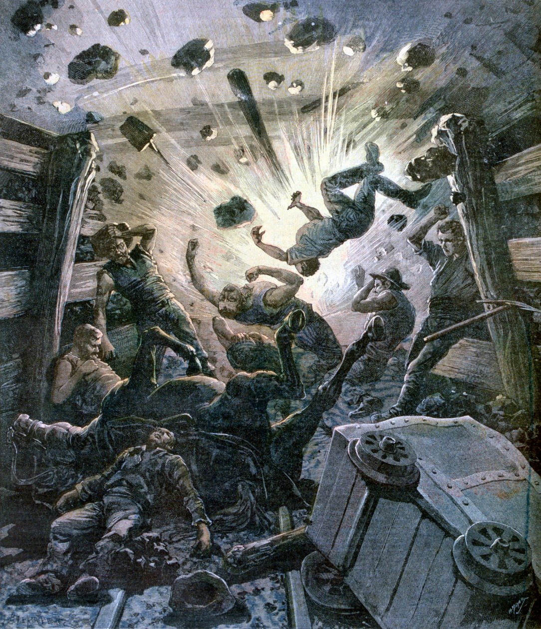 En brandgaseksplosion, Frankrig, 1892 af Fortuné Méaulle