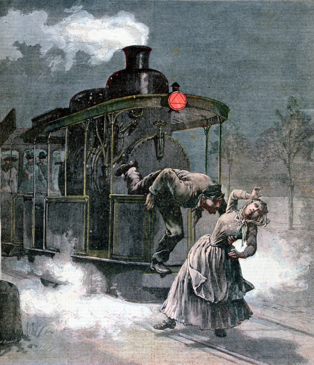 Ulykke på Marly-le-Roi-jernbanen, Frankrig, 1891 af Fortuné Méaulle