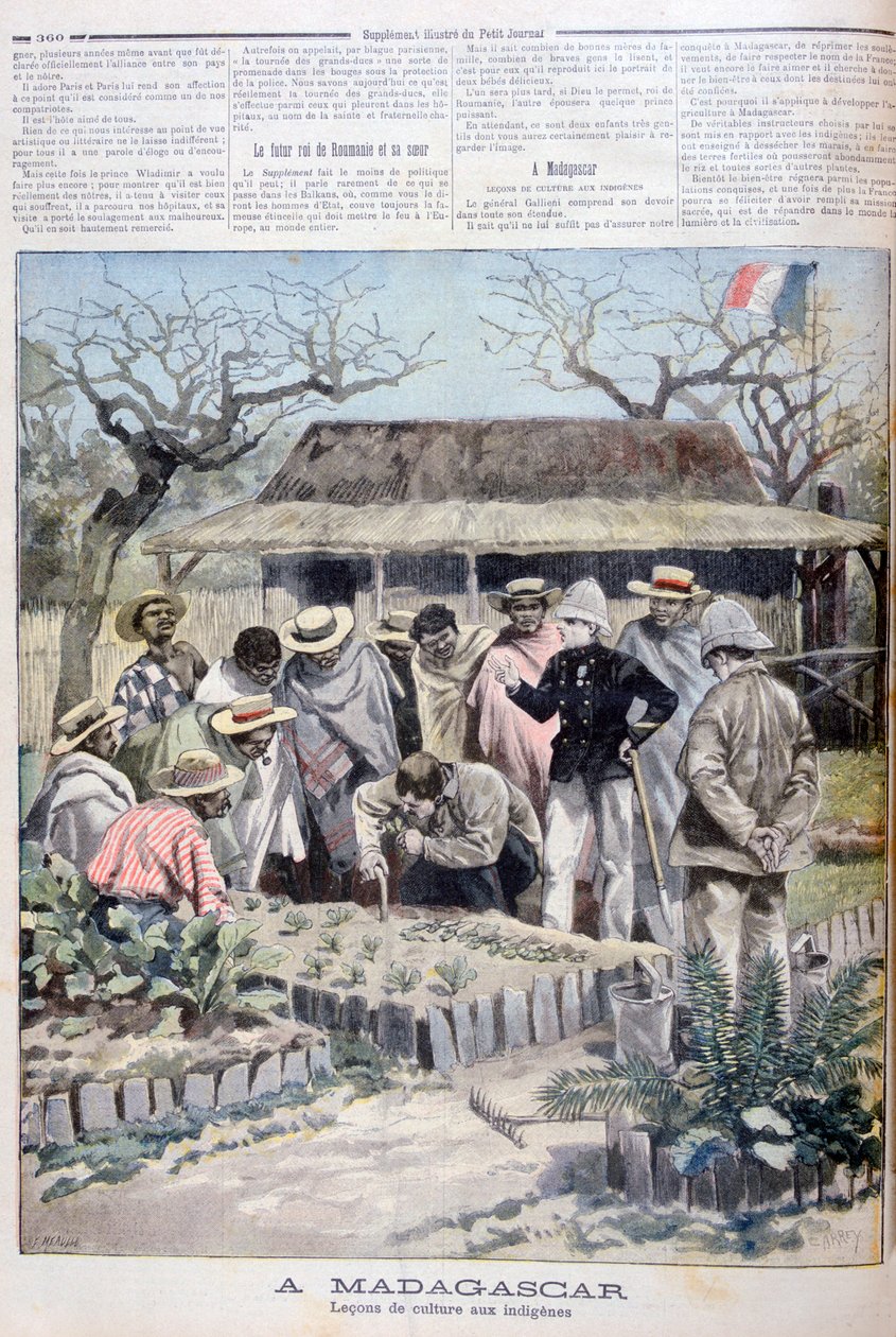 Landbrugslektion for det oprindelige folk på Madagaskar, 1897 af Fortuné Méaulle