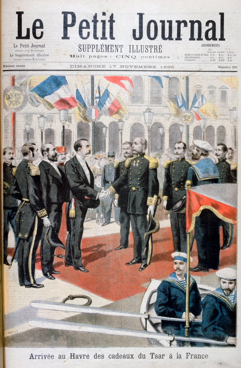Ankomst til Le Havre af zarens gaver i Frankrig, 1895 af Fortuné Méaulle