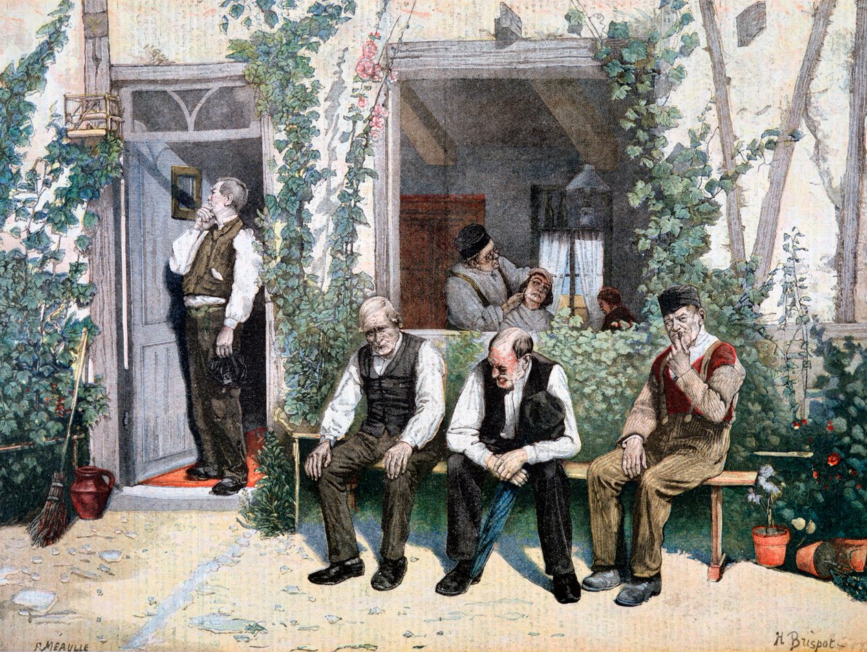 Hos Barberne, 1895 af Fortuné Méaulle