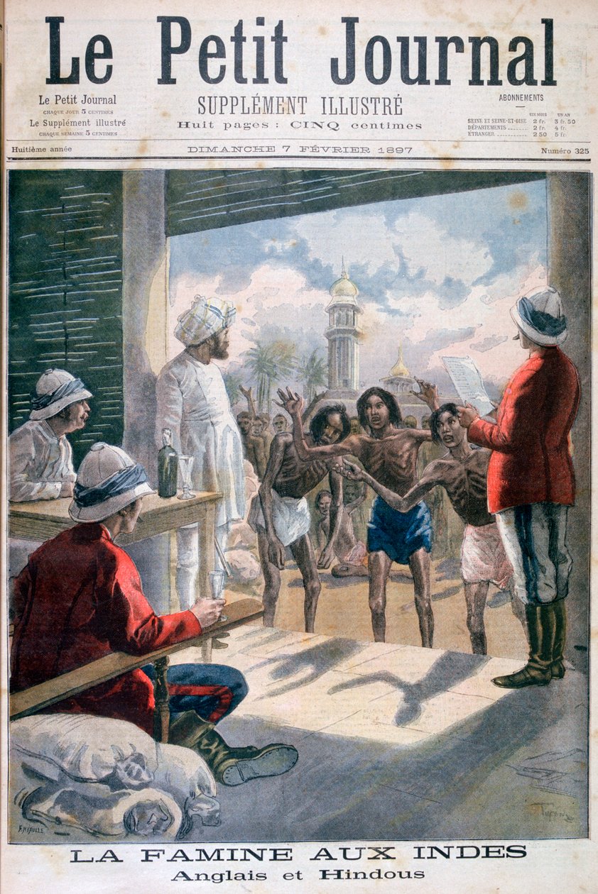 Hungersnød i Indien, 1897 af Fortuné Méaulle