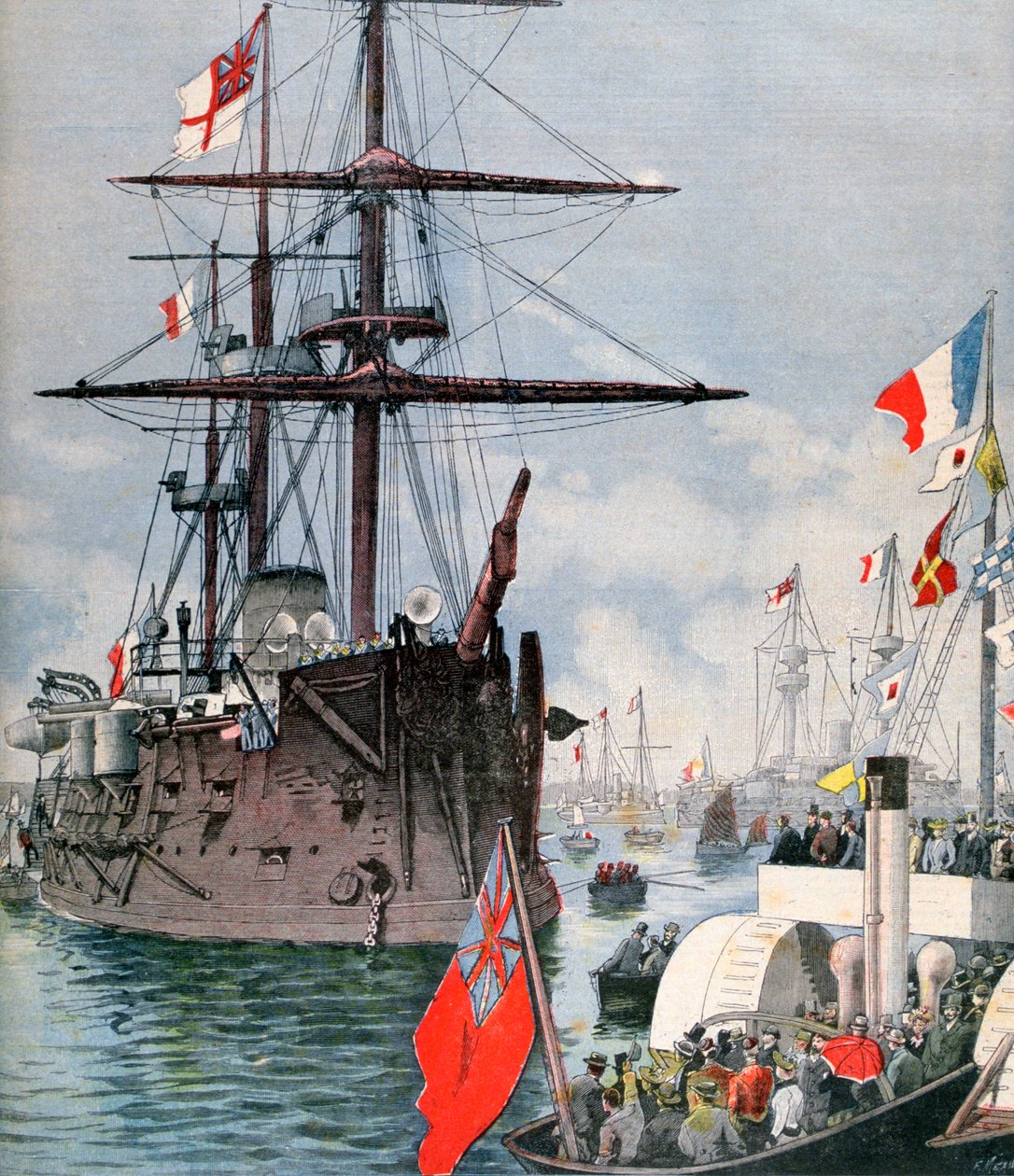 Fransk flotille i Portsmouth Harbour, 1891 af Fortuné Méaulle