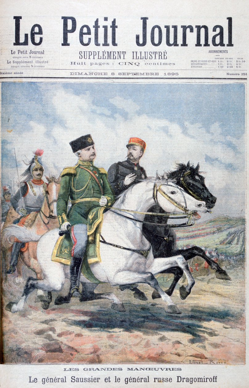 Fransk general Saussier og russisk general Dragomirov, 1895 af Fortuné Méaulle