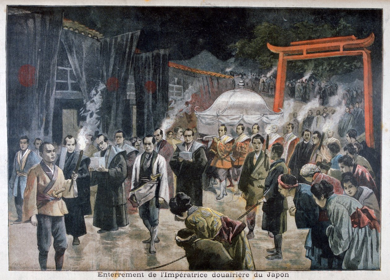 Begravelse af enkekejserinde af Japan, 1897 af Fortuné Méaulle