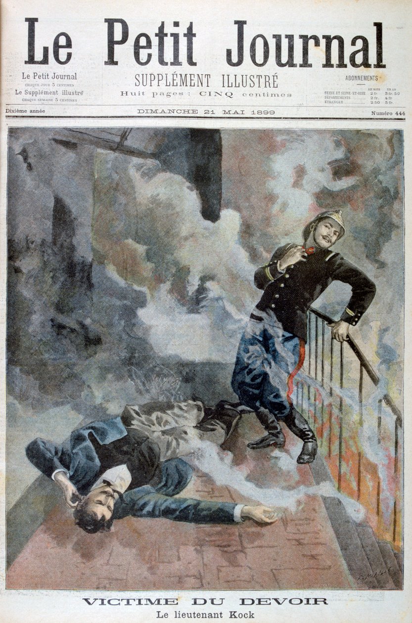 Løjtnant Kock, et offer for sin pligt, 1899 af Fortuné Méaulle