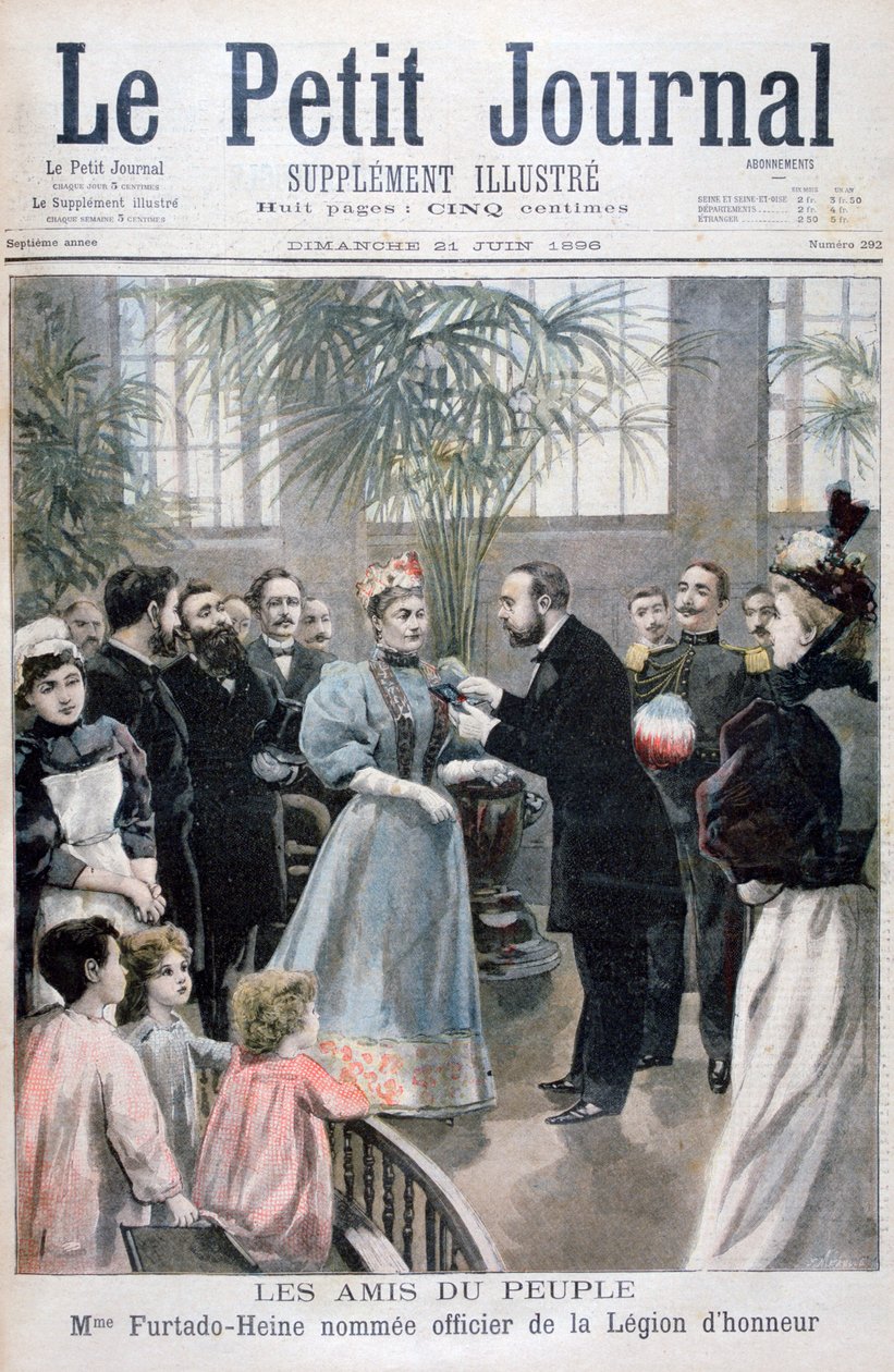 Fru Furtado-Heine udnævnt til officer af Æreslegionen, 1896 af Fortuné Méaulle