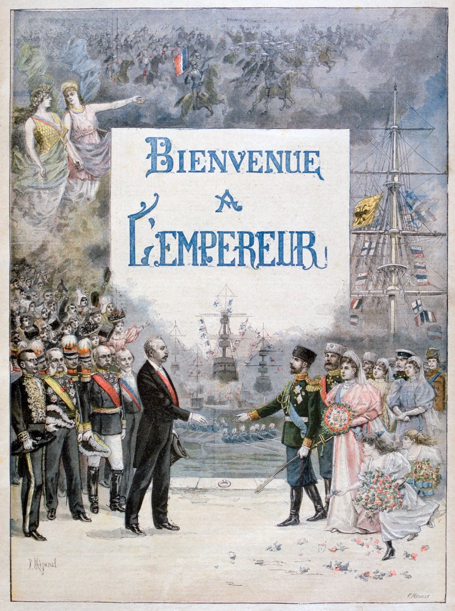 Nicholas II af Rusland og Félix Faure, præsident for Den Franske Republik, 1896 af Fortuné Méaulle
