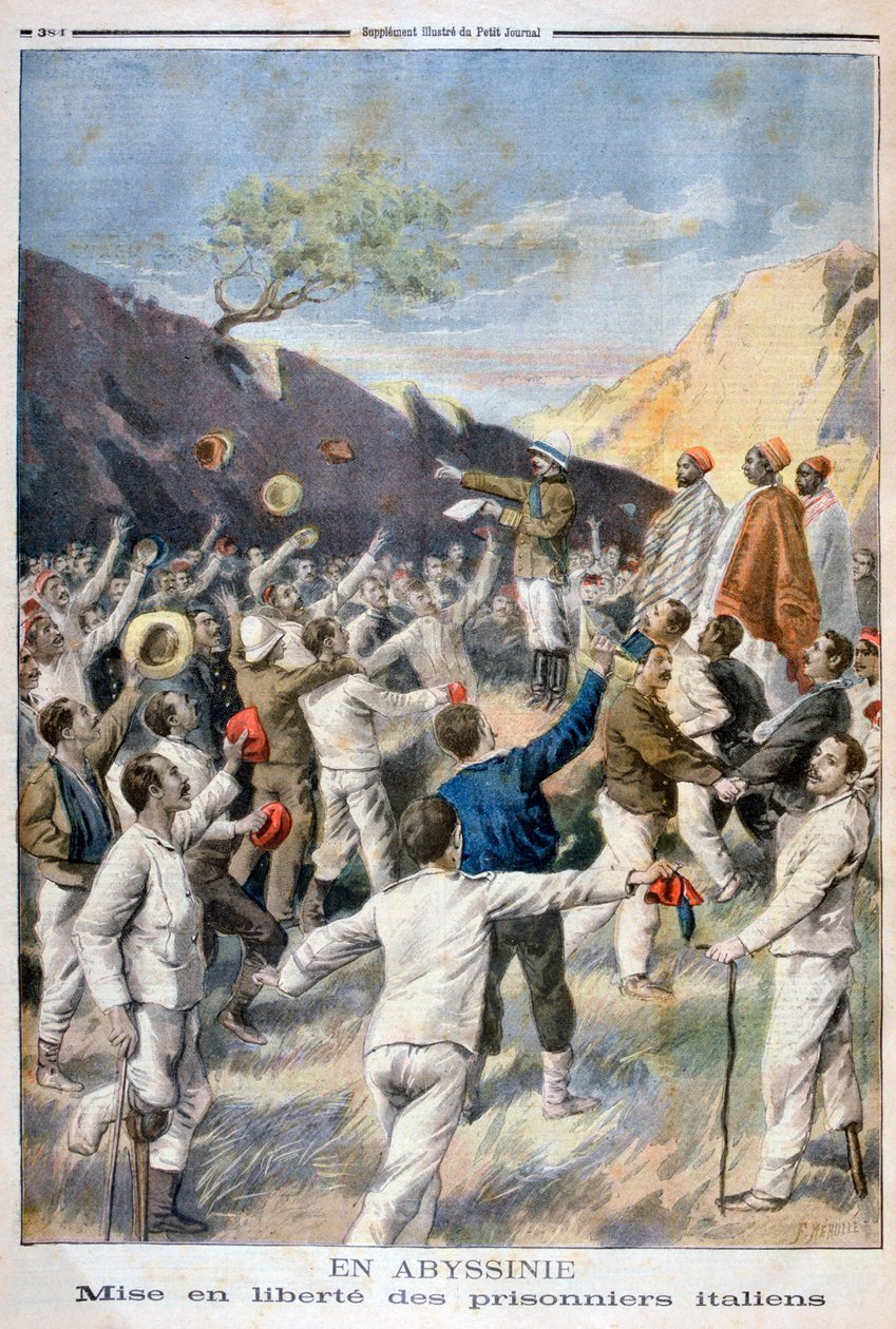 Befrielse af de italienske fanger, Abessinien, 1896 af Fortuné Méaulle