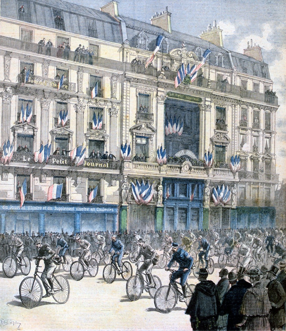 Start af cykelløbet Paris-Brest-Paris, 1891 af Fortuné Méaulle