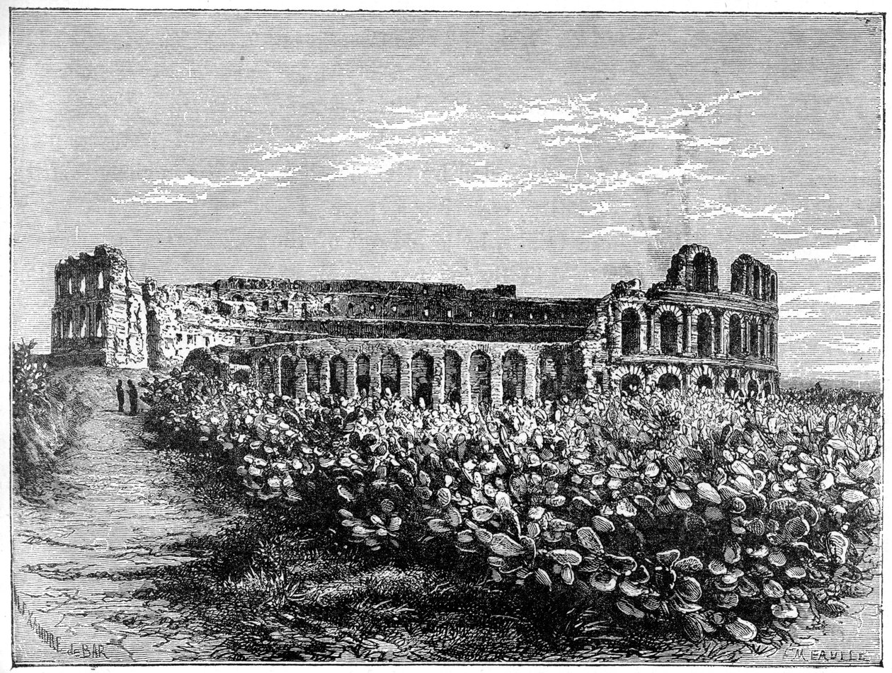 Amfiteatret i El Jemm, c1890. af Fortuné Méaulle