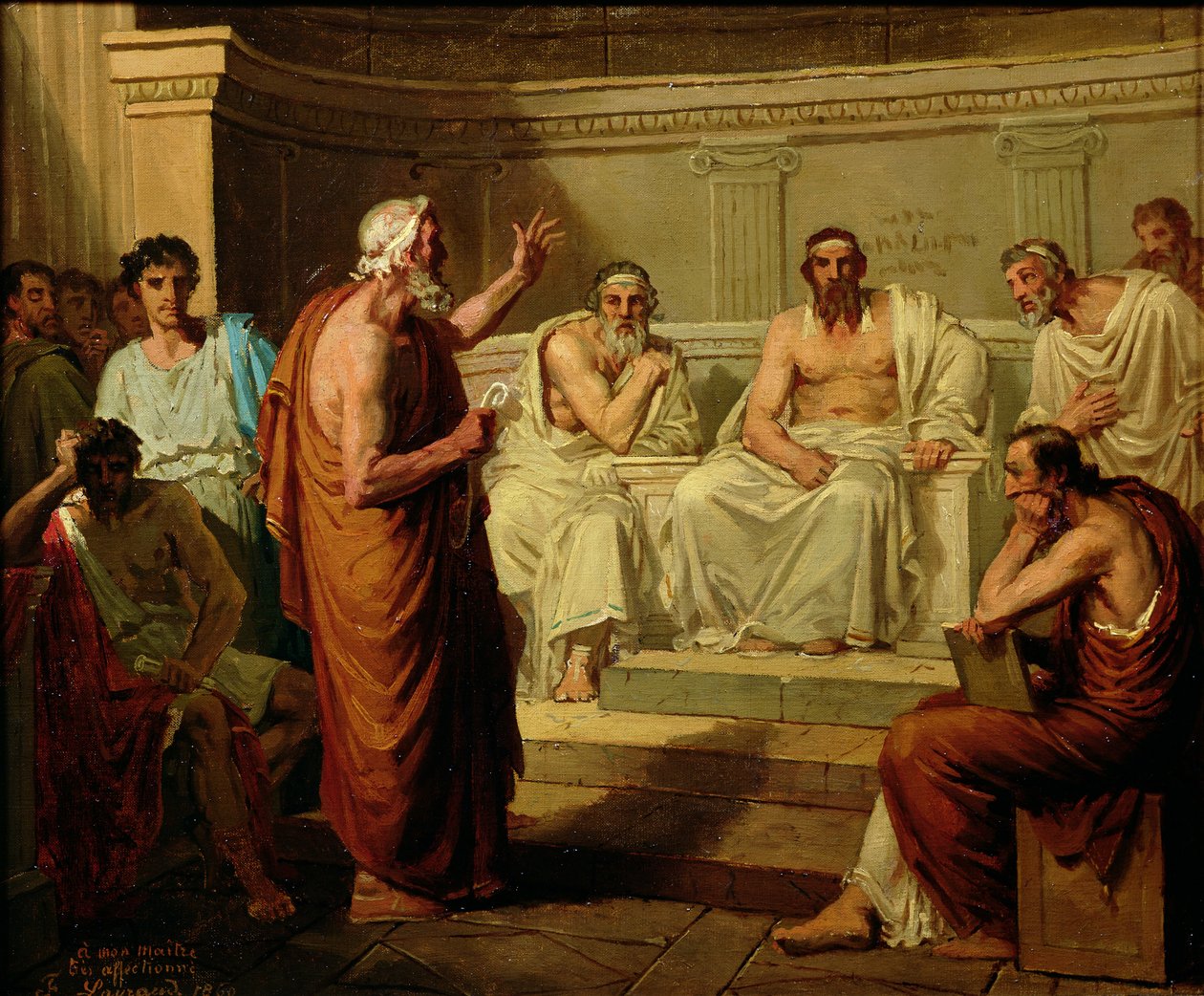 Sofokles anklaget af sine sønner, 1860 af Fortune Joseph Seraphin Layraud