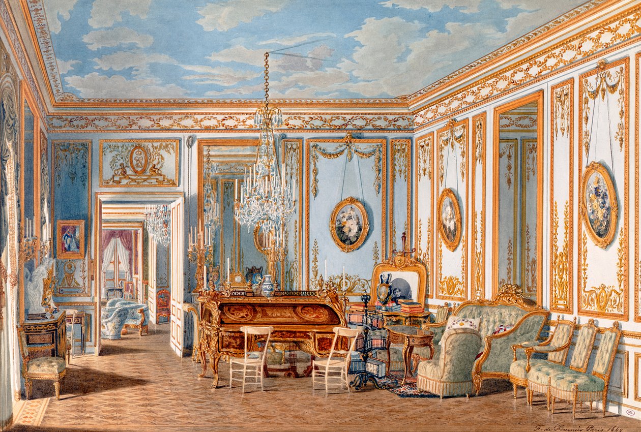 Studiet af kejserinde Eugenie i Saint-Cloud, 1860 af Fortune de Fournier