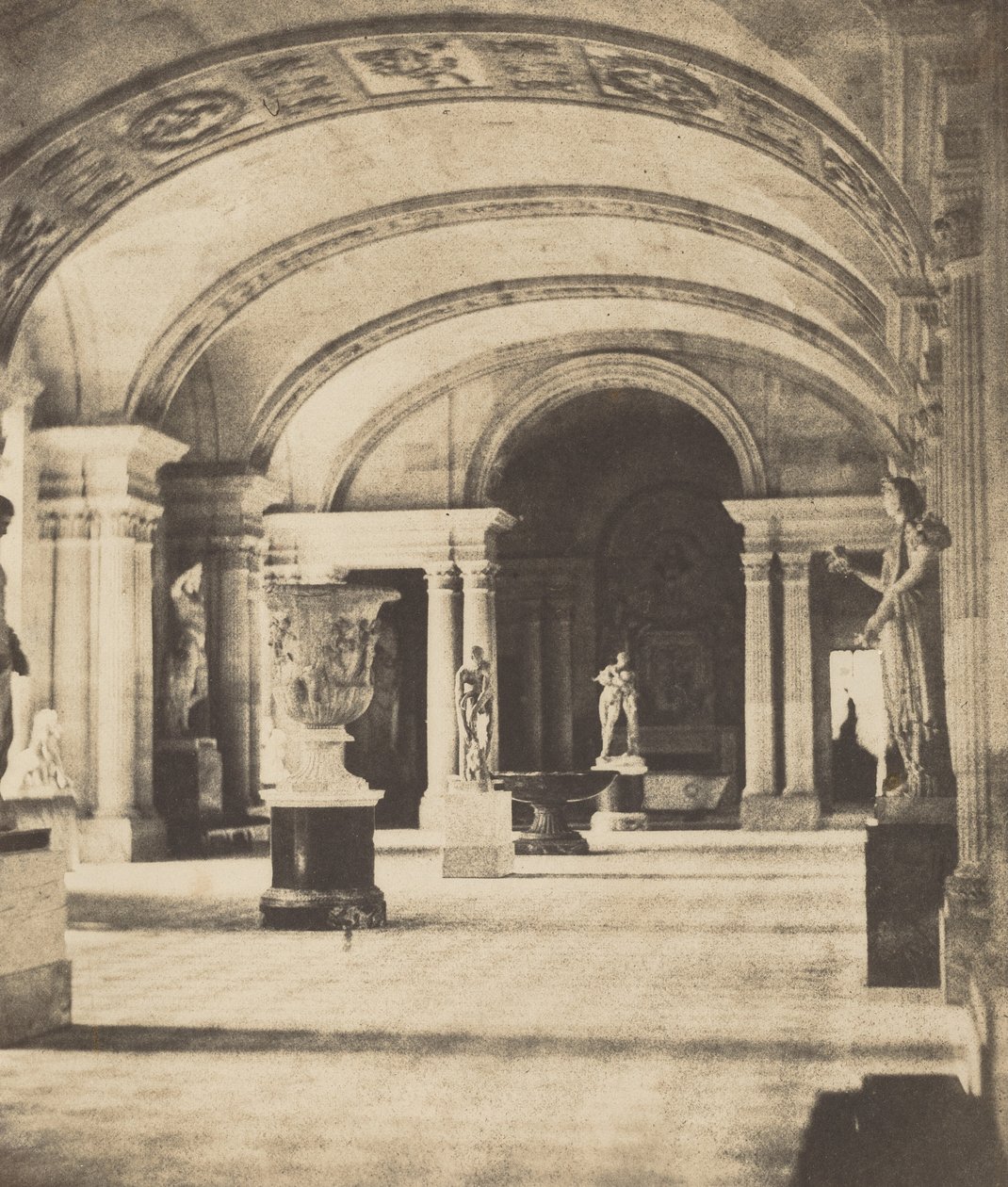 Karyatidernes salon, Louvre, ca. 1851 (foto) af Fortune Joseph Petiot-Groffier