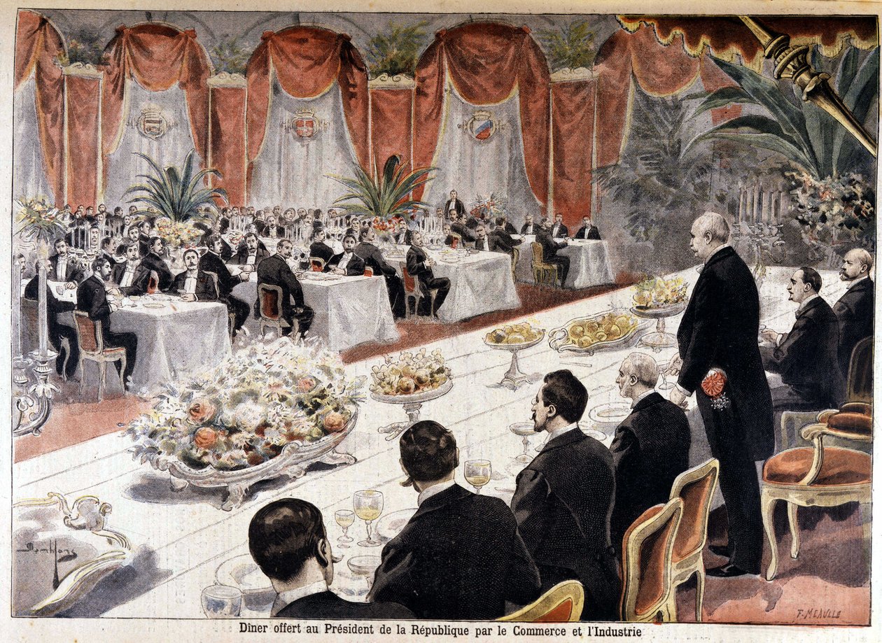 Middag tilbudt republikkens præsident Felix Faure af handel og industri, "" Le petit journal"" 24. oktober af Fortune Louis Meaulle