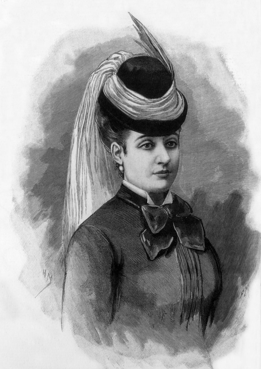 Marie Regnault, kvindeligt offer for en forbrydelse på Montaigne-gaden i Paris i 1887 (kobberstik) af Fortune Louis Meaulle
