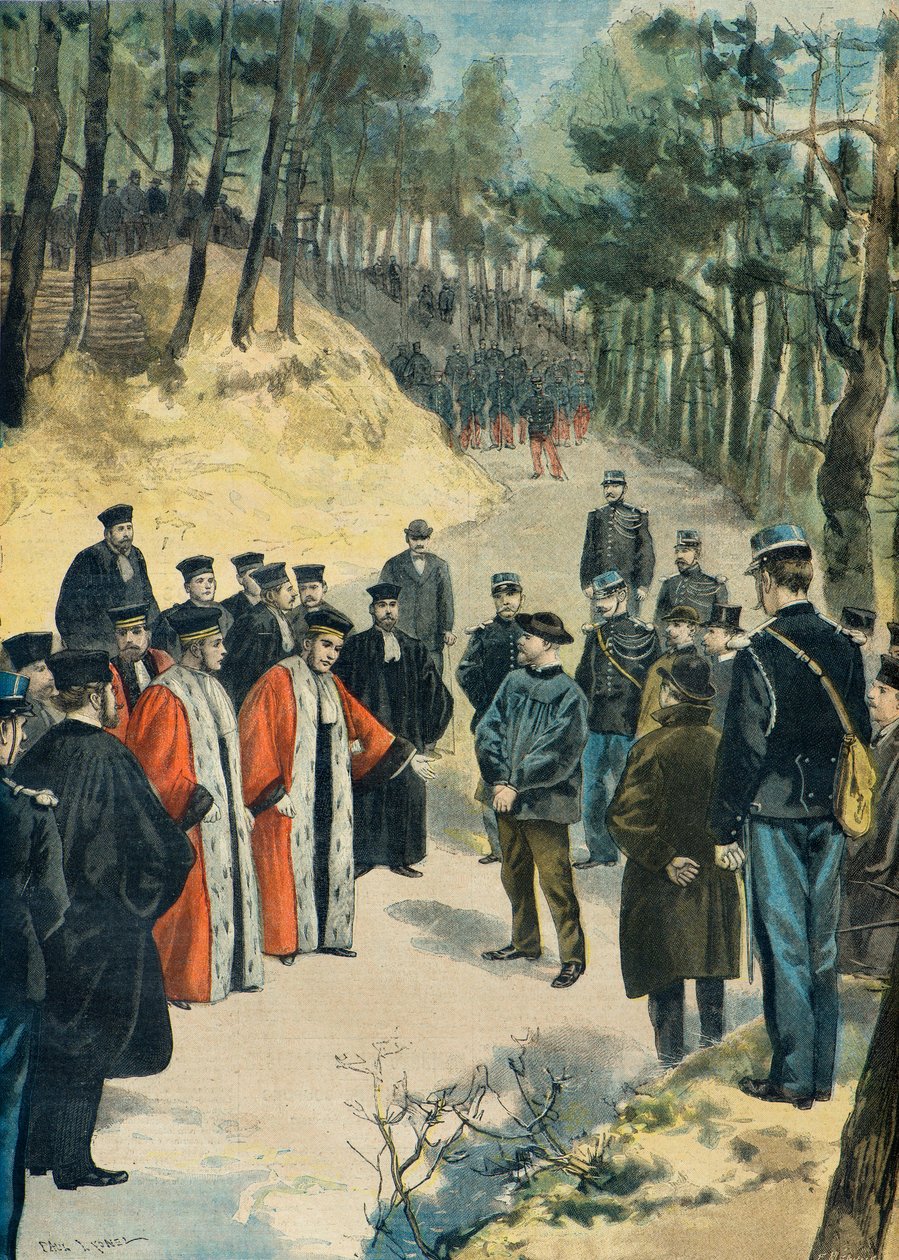 Rekonstruktion af mordet på apotekeren i Limours i 1897 (kobberstik) af Fortune Louis Meaulle