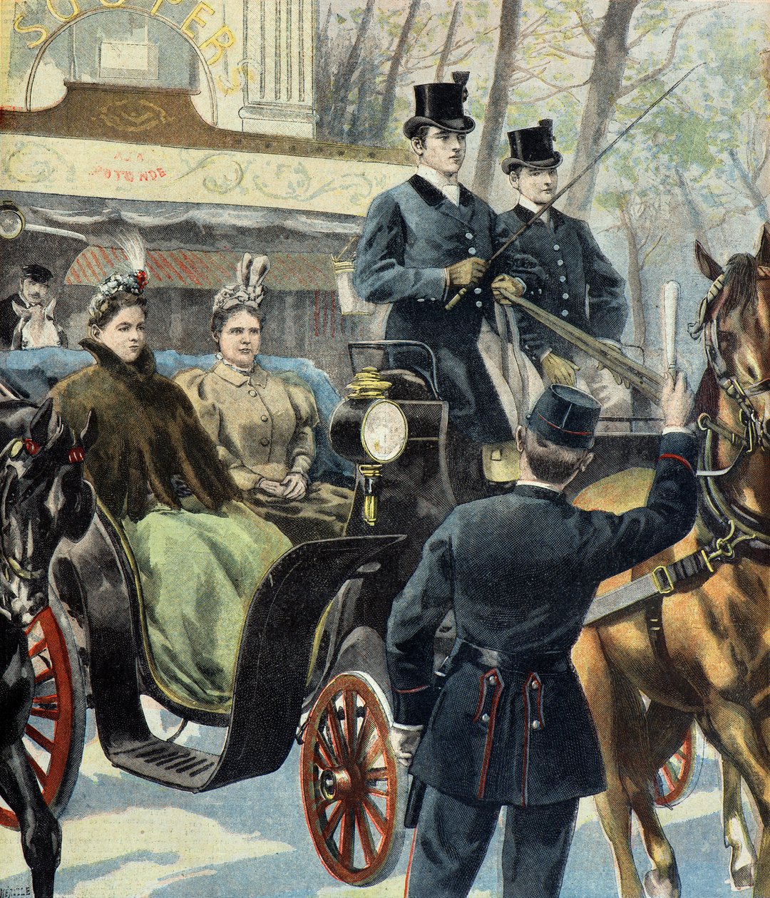 Den hollandske regent Emma de Waldeck Pyrmont og den kommende dronning Wilhelmine, Paris af Fortune Louis Meaulle