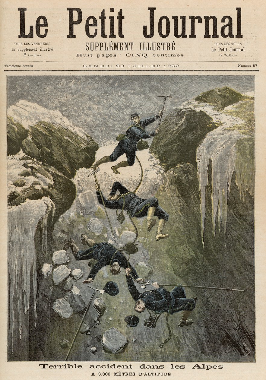 En frygtelig ulykke i Alperne, fra "Le Petit Journal", 23. juli 1892 af Fortune Louis Meaulle and Henri Meyer