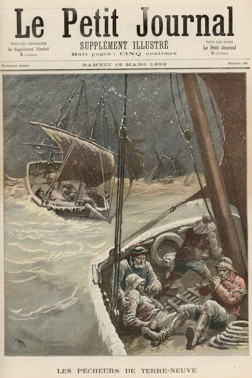 Fiskere fra Newfoundland, fra "Le Petit Journal", 19. marts 1892 af Fortune Louis Meaulle and Henri Meyer