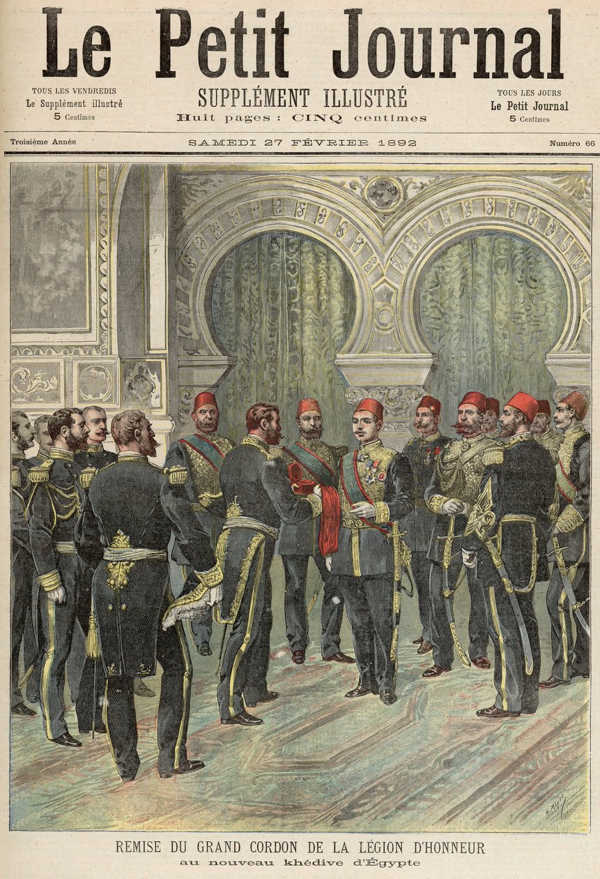 Retur af Æreslegionens Grand Cordon til Egyptens nye Khedive, fra 