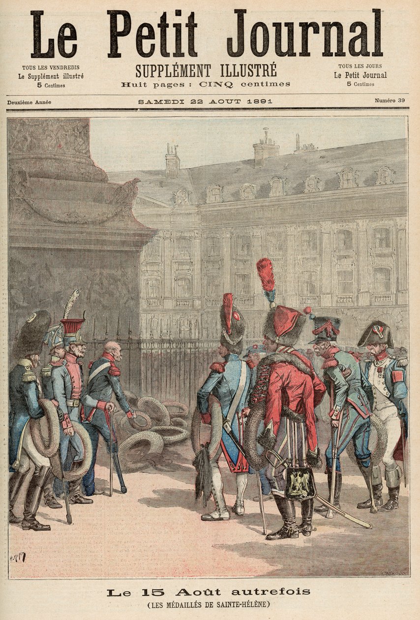 Den 15. august i Old: Helena-medaljerne, fra "Le Petit Journal", 22. august 1891 af Fortune Louis Meaulle and Henri Meyer