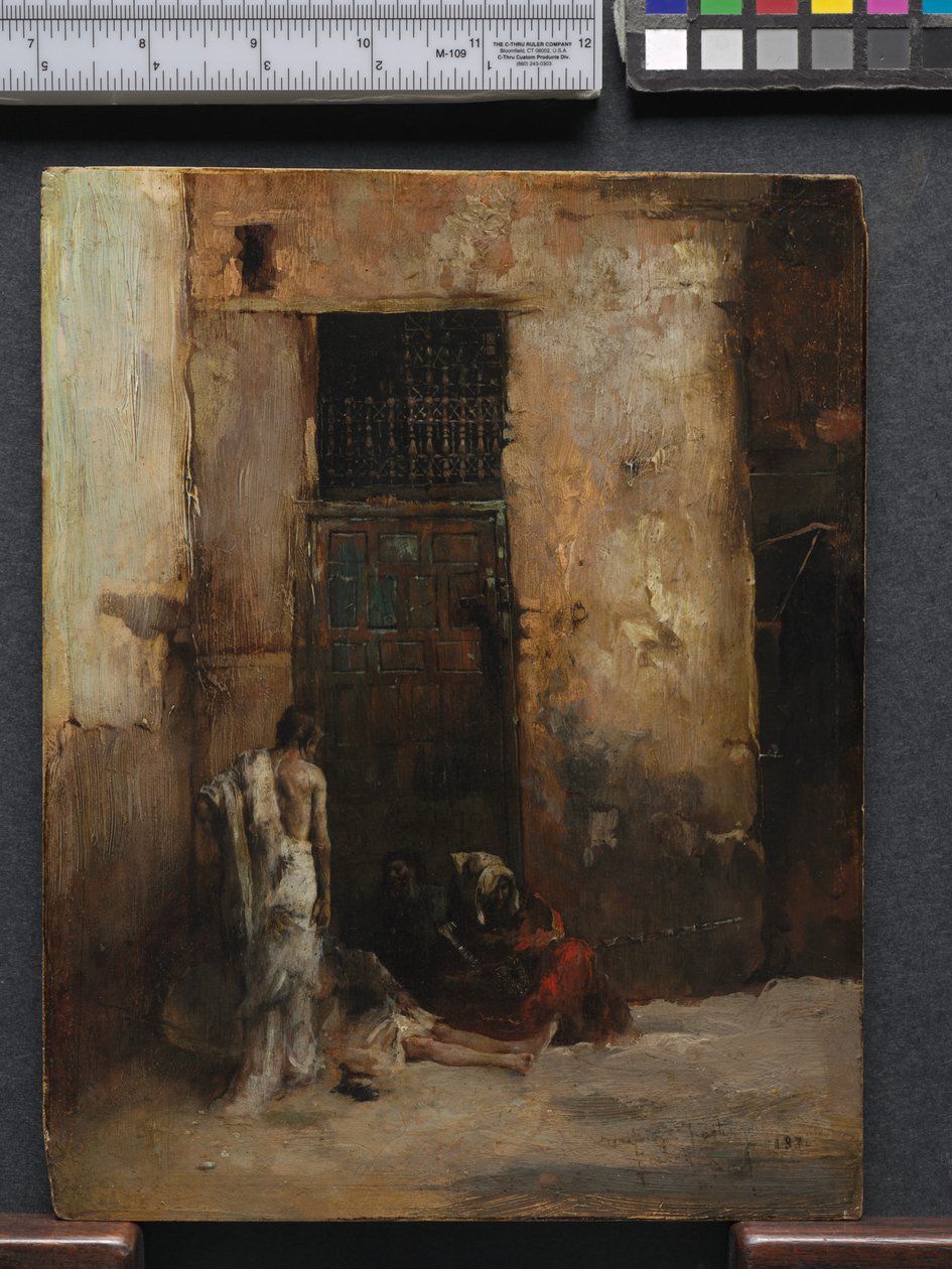 Tiggere ved en dør, 1870 af Fortuny y Carbó