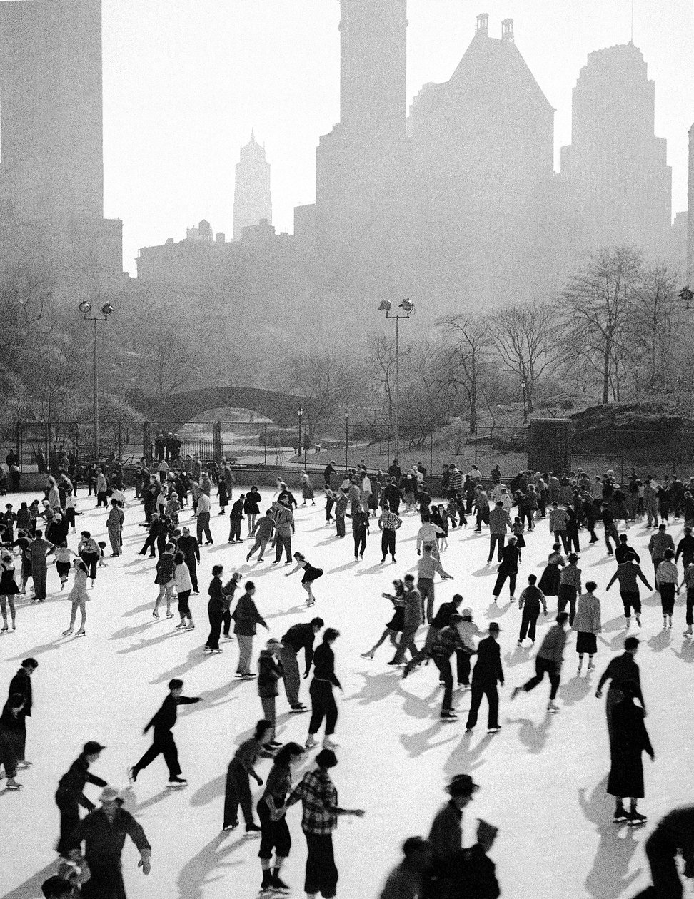 Iceskating i New York af Fosco Maraini
