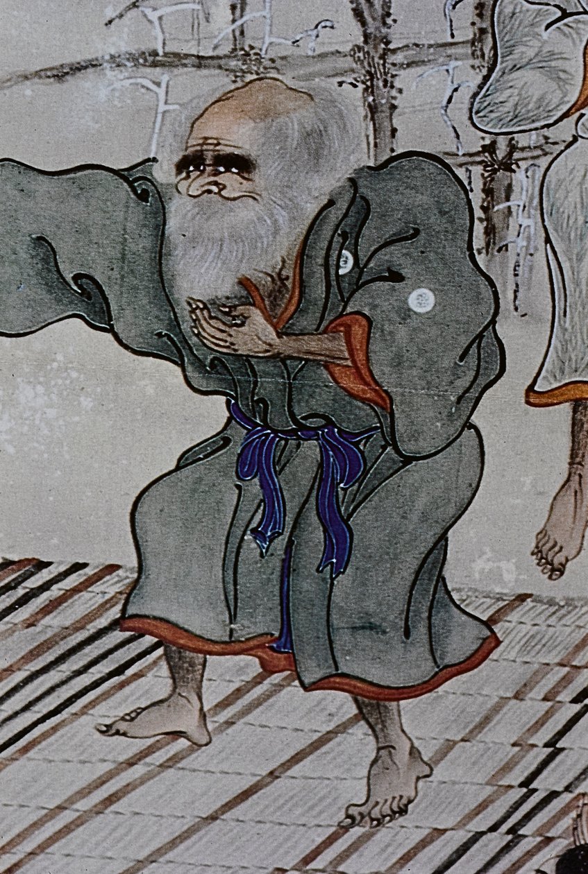 De store ledere i det attende århundredes Ainu: Itokoi og Shinichi fra Akkeshi, Chosama fra Uraashibetsu og Shonko fra Noshappu, i særdeleshed, illustration af Fosco Maraini
