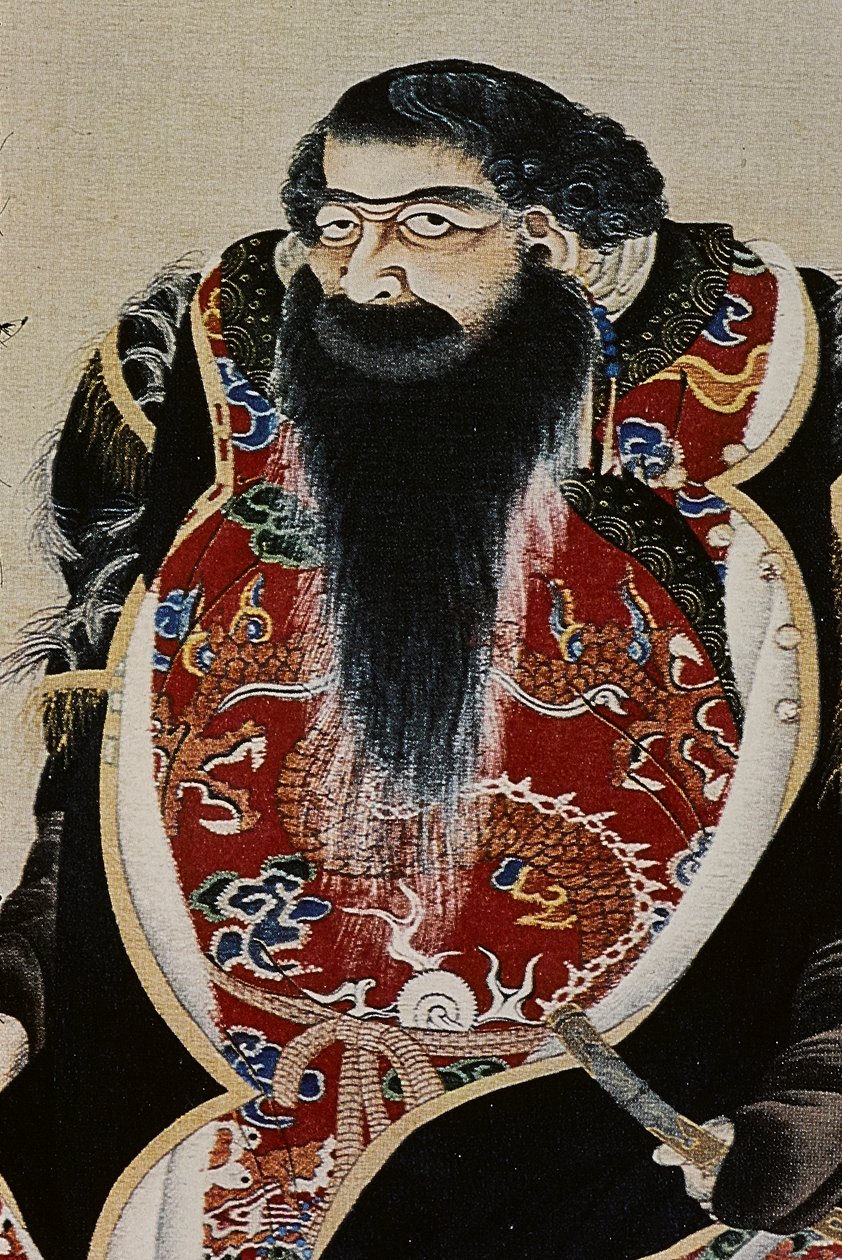 De store ledere i det attende århundredes Ainu: Itokoi og Shinichi fra Akkeshi, Chosama fra Uraashibetsu og Shonko fra Noshappu, i særdeleshed, illustration af Fosco Maraini