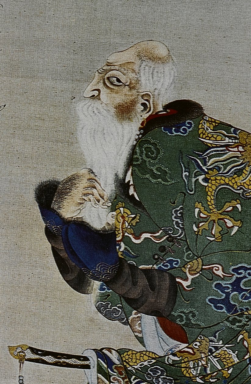 De store ledere i det attende århundredes Ainu: Itokoi og Shinichi fra Akkeshi, Chosama fra Uraashibetsu og Shonko fra Noshappu, i særdeleshed, illustration af Fosco Maraini