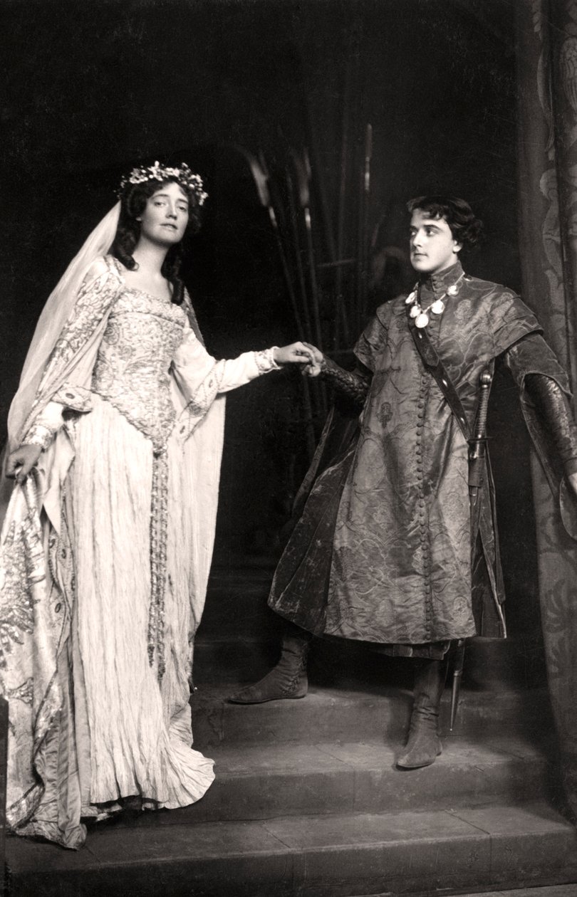 Dorothea Baird 1875-1933 og Harcourt Williams 1880-1957 i Paola og Francesca, 1907. af Foulsham and Banfield