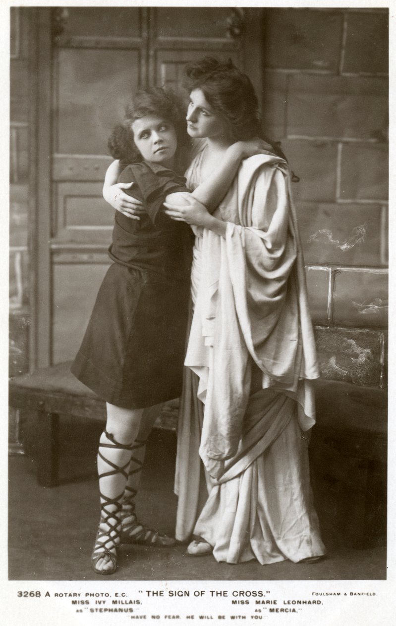 Ivy Millais og Marie Leonhard, skuespillerinder, omkring 1900-tallet. af Foulsham and Banfield
