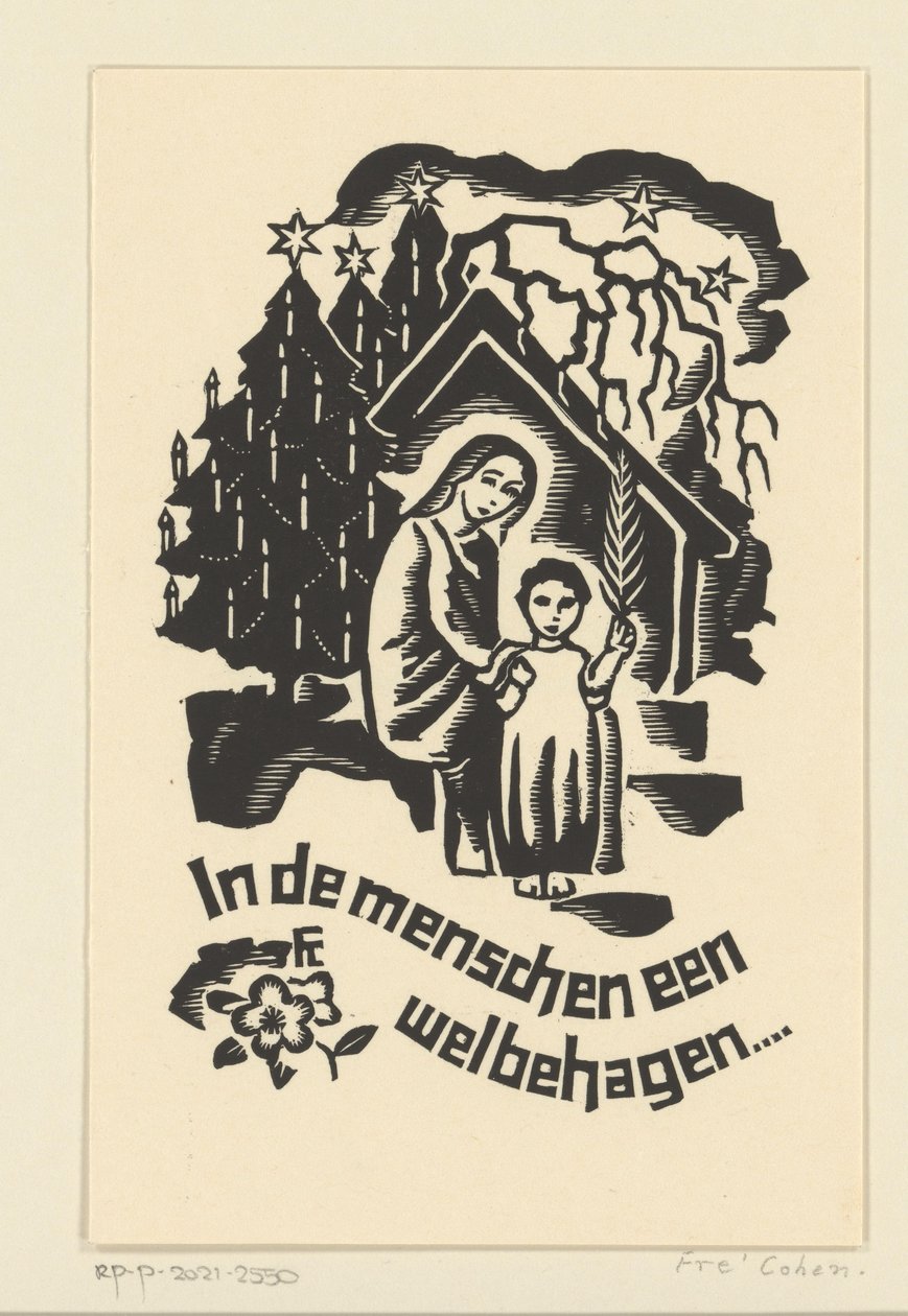 Julekort til 1933 fra Bernard W.M. Ottevanger af Fré Cohen