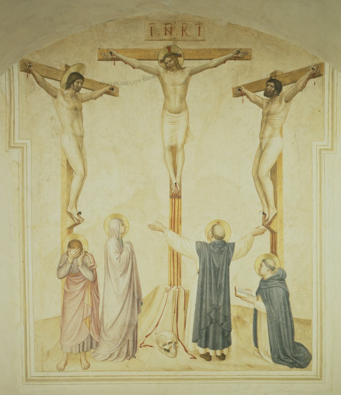 Kristus på korset mellem de to tyve, ca. 1438-45 af Fra Angelico