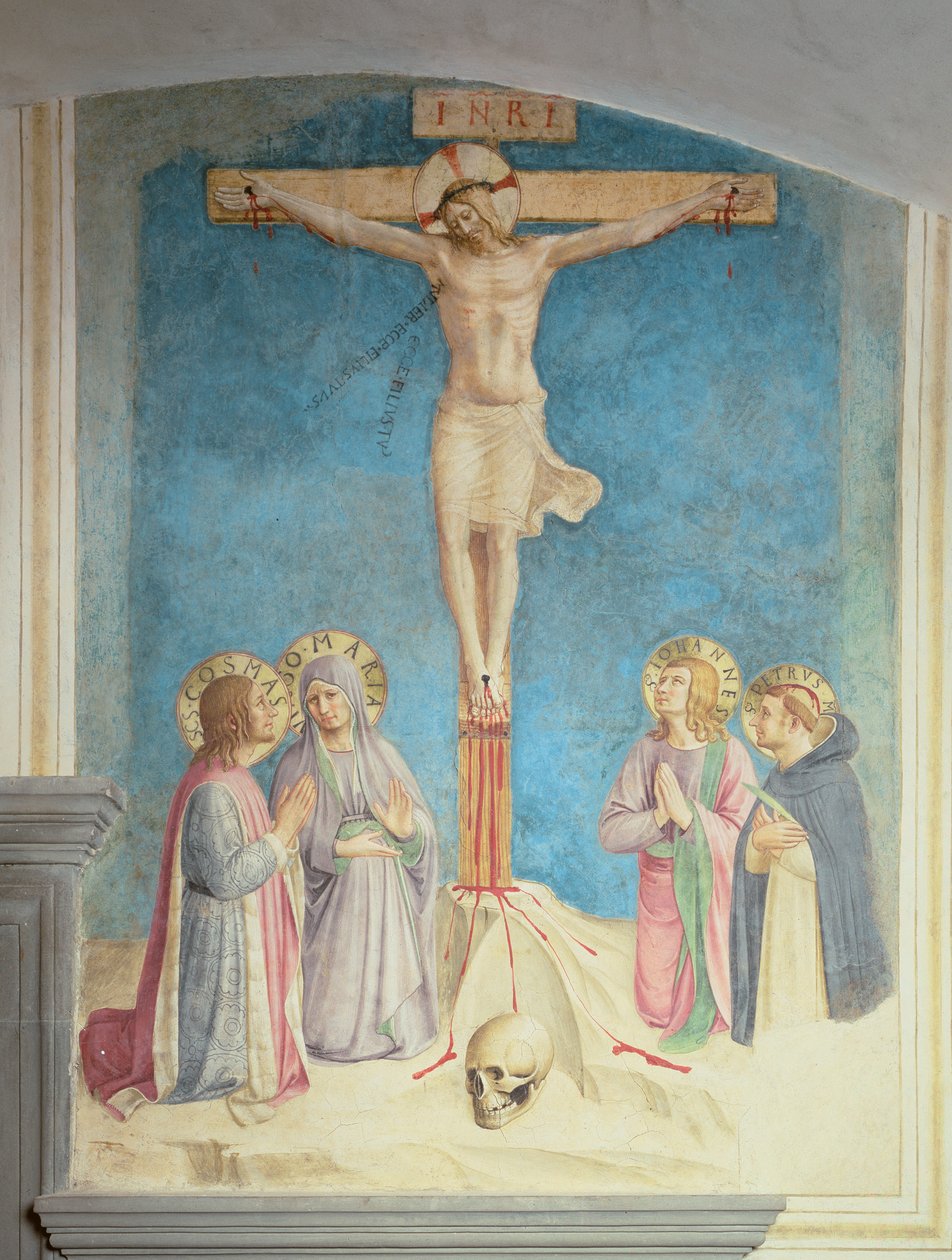 Korsfæstelse med SS. Cosmas, John og Peter Martyr, 1442 af Fra Angelico