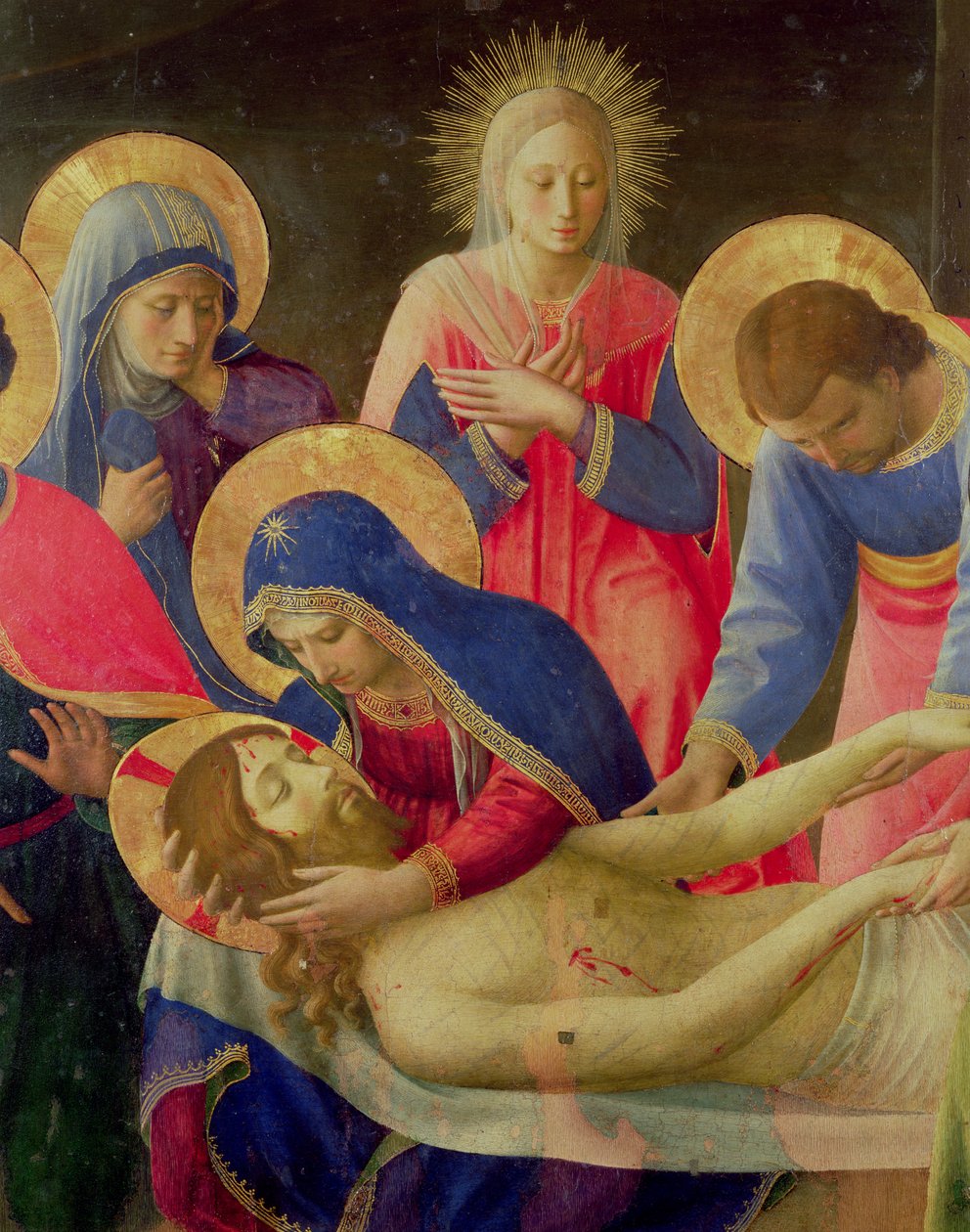 Klagesang over den døde Kristus, 1436-41 (tempera på panel) (detaljer) af Fra Angelico