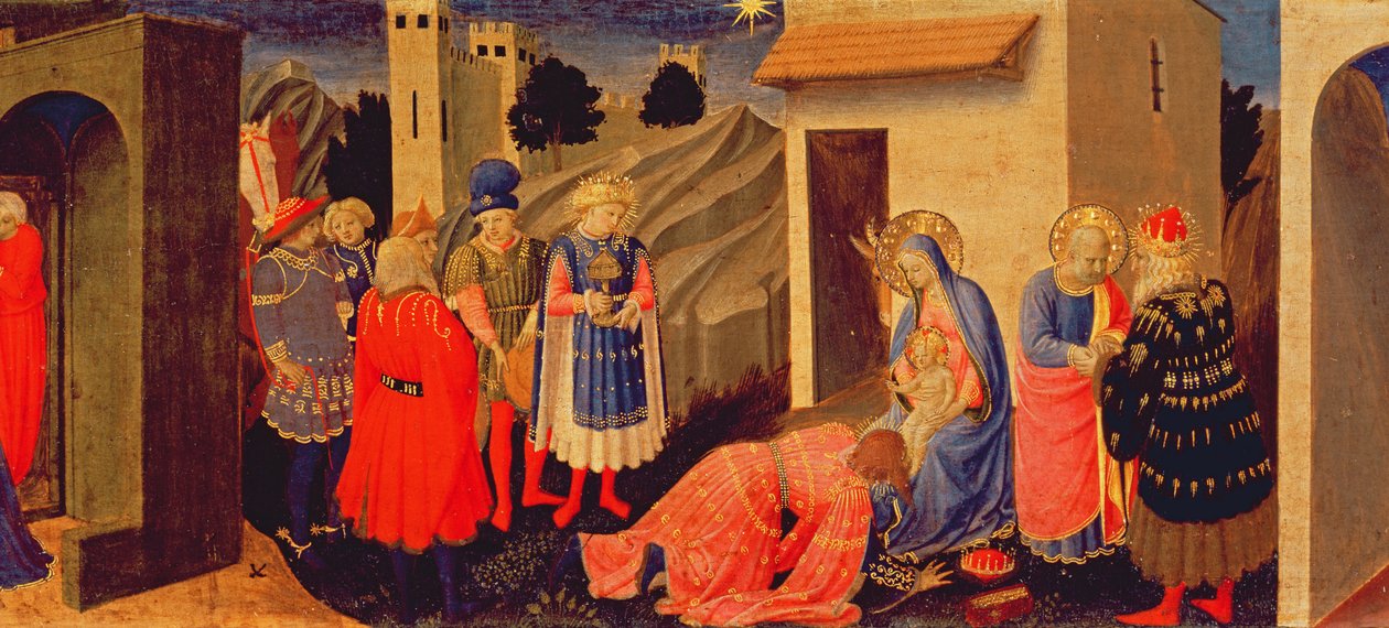 Predella-panel til bebudelsen, der viser magiernes tilbedelse af Fra Angelico