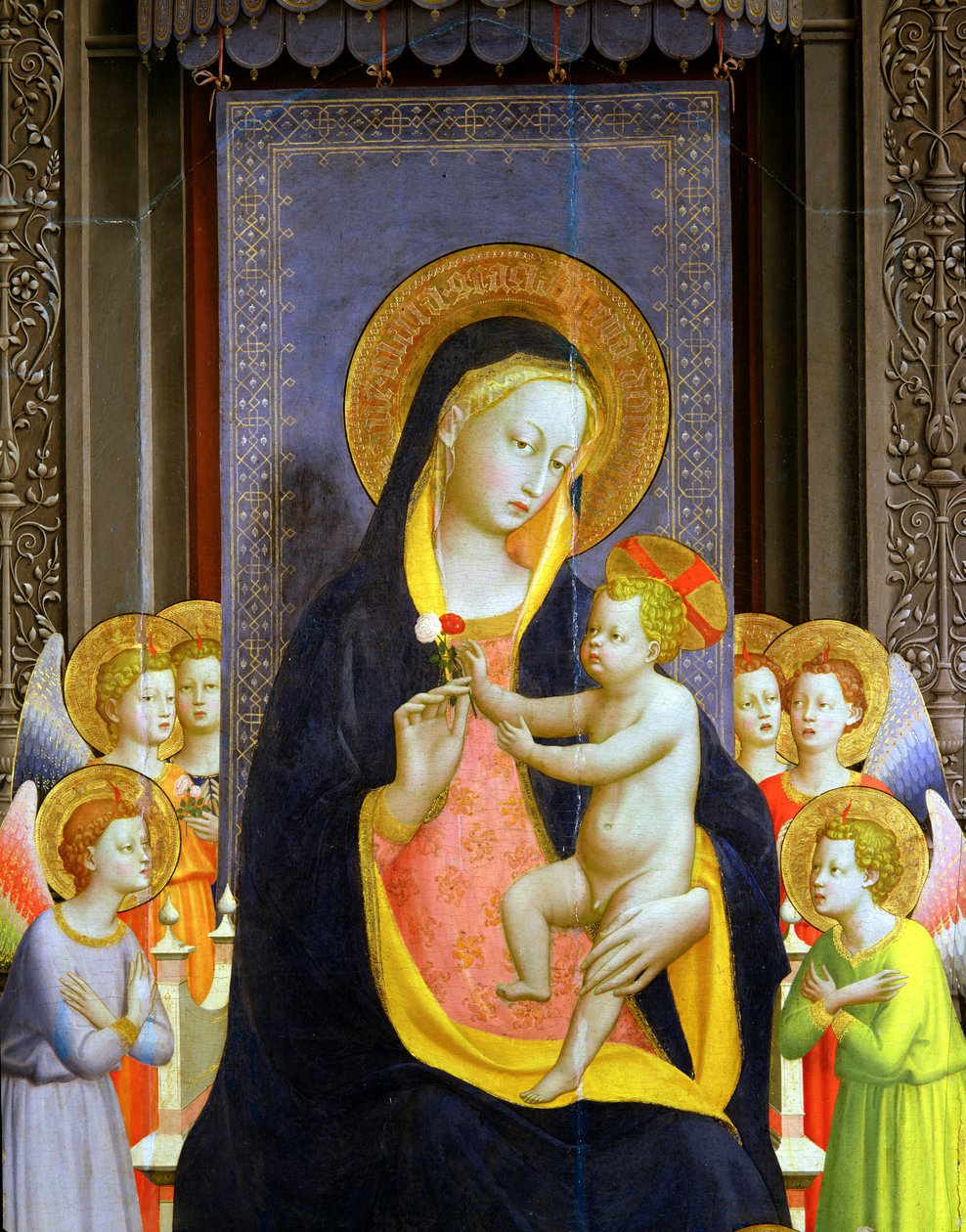 San Domenico altertavle, c.1422 tempera & bladguld på paneldetalje af 43192 af Fra Angelico